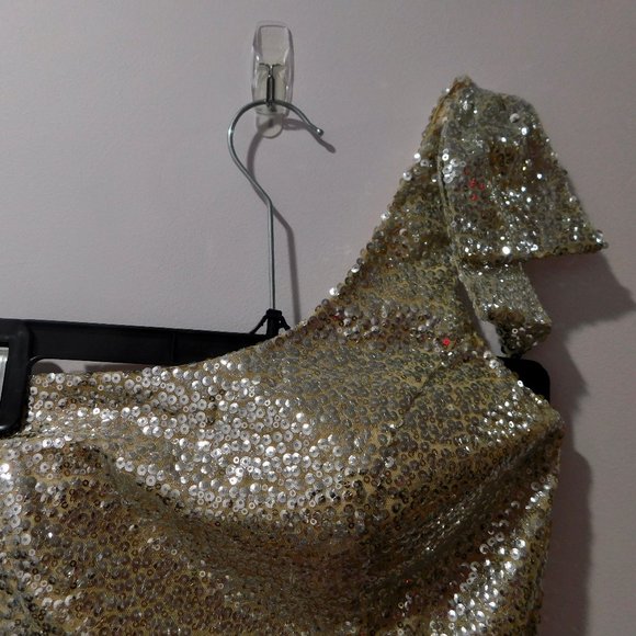 Silver & Purple Sequin / Tulle Formal Dress - Picture 6 of 9